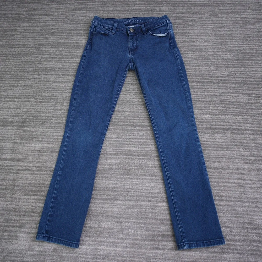 Banana Republic Skinny Jeans‎ Womens 26 Dark Wash Stretch Denim Blue Five Pocket